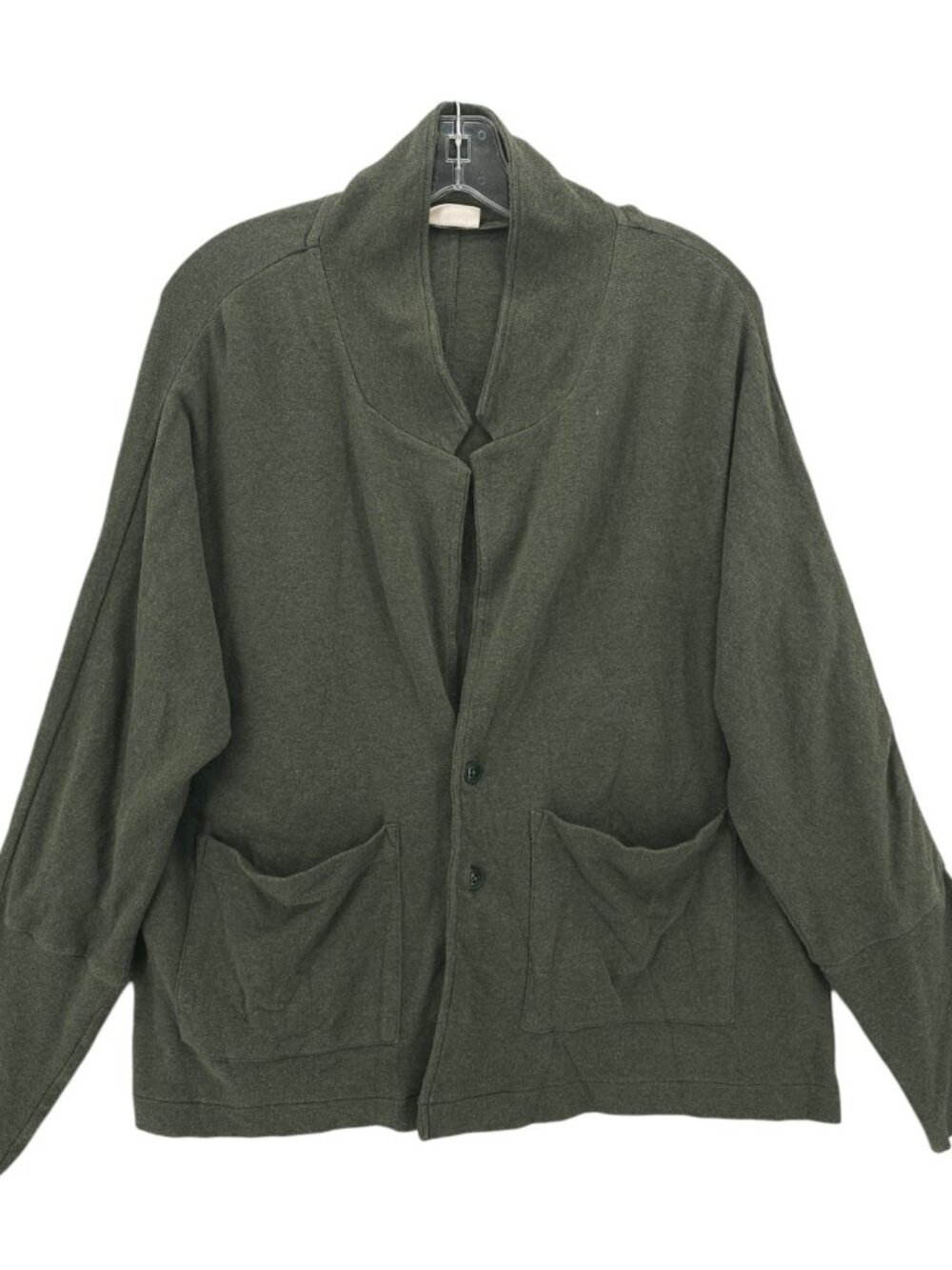 PACT Green Airplane Button Front Relaxed Blazer Cardigan Organic Cotton MEDIUM
